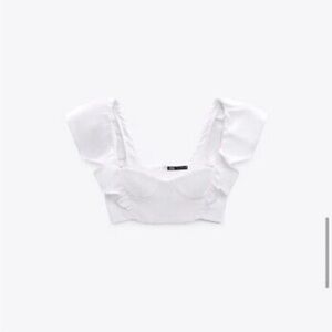 Zara Poplin Corset Bustier Crop Top US M